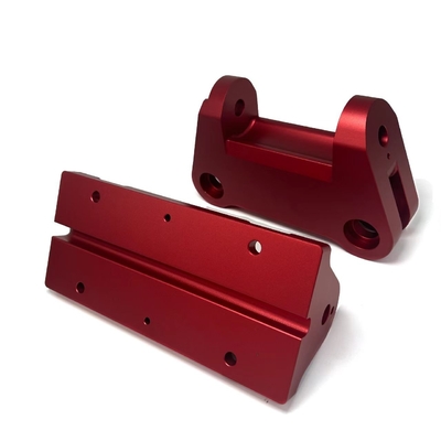 Peças de usinagem CNC sob medida de grande porte de alumínio vermelho