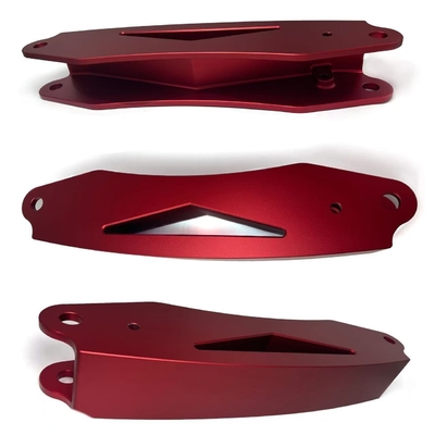 Peças de usinagem CNC sob medida de grande porte de alumínio vermelho