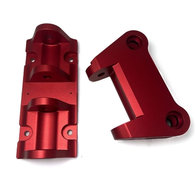 Peças de usinagem CNC sob medida de grande porte de alumínio vermelho